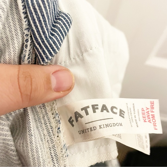 Stylish Women's Blue And White Stripe Denim Overalls - Picture 9 of 10